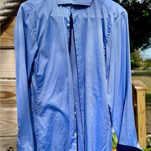Men's Blue Button-Up Shirt